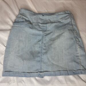 Light Blue Denim Skirt size small stretchy elastic modern cute Y2K